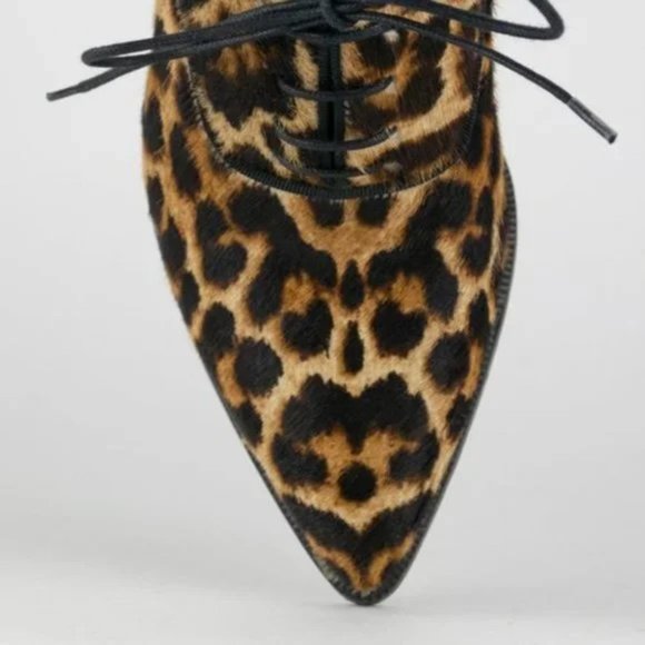 Christian Louboutin Pony Hair Leopard Print Oxfords - Picture 9 of 10